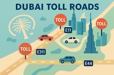 Dubai Toll Roads system illustration