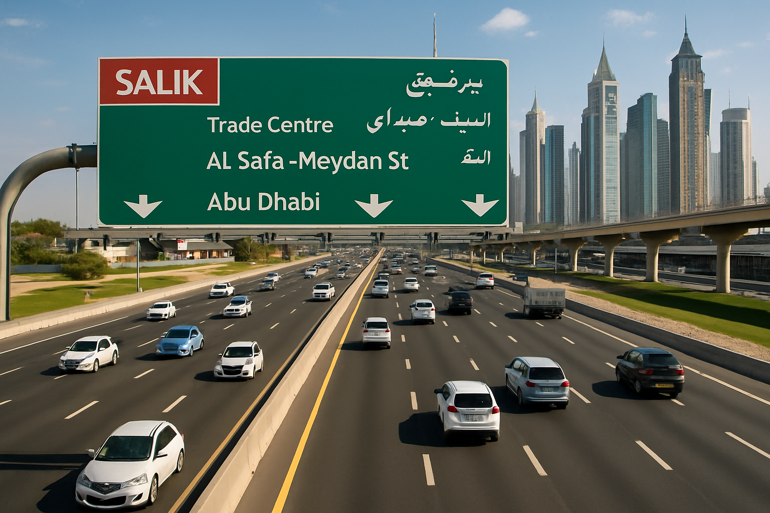 Smooth traffic flow on Dubai toll road